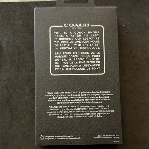 Coach Brown and Gold Leather Phone Case - Picture 2 of 2